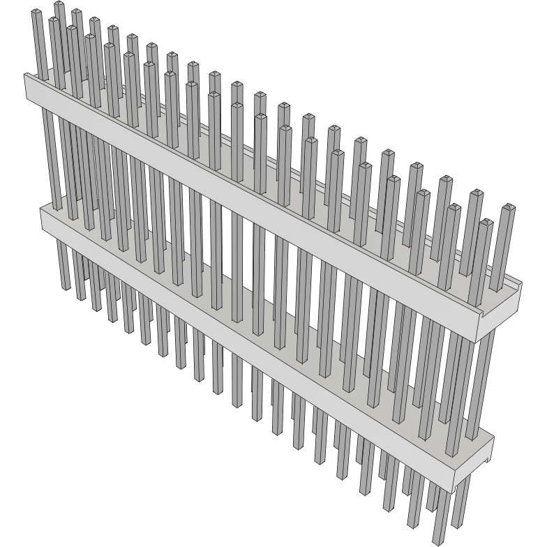 Samtec-HW-20-13-T-D-680-300 Connector Headers and PCB Receptacles Conn Board Stacker HDR 40 POS 2.54mm Solder ST Top Entry Thru-Hole Bulk