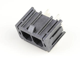 1720430205 - Super Sabre Right-Angle Header, 2 Circuit, Long Solder Tail without Board Lock, Complies with UL1977 Finger Proof Standards, Glow-Wire Capable