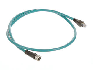 1201080010 - Micro-Change (M12) to RJ-45 Double-Ended Cordset, 4 Poles, D-Coded, Female (Straight) to Male RJ-45, 1.0m (3.28') Length 1201080010 - Micro-Change (M12) to RJ-45 Double-Ended Cordset, 4 Poles, D-Coded, Female (Straight) to Male RJ-45, 1.0m (3.28') Length