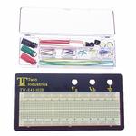 Twin Industries-TW-E41-102B Component Kits ABS Plastic 830 Tie Point Breadboard with 70 Piece Wire Kit and Binding Posts