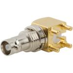 Amphenol RF-034-1030 Connector RF Conn HD-BNC 0Hz to 4.5GHz 75Ohm Solder RA Thru-Hole F Gold Bag