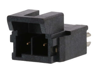 1722871202 - Ultra-Fit Vertical Header, 3.50mm Pitch, Single Row, 2 Circuits, with Solder Clips, 0.38µm Gold (Au) Plating, Glow-Wire Capable, Black