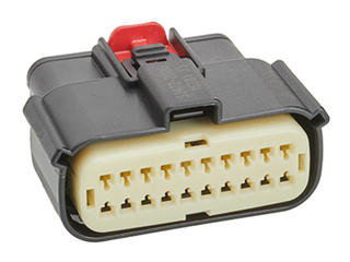 334722001 - MX150 Mat-Sealed Female Connector Assembly, Dual Row, 20 Circuits, Keying Option A, without Connector Position Assurance, Black