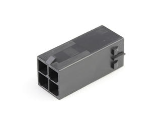 1054110104 - Mega-Fit Plug Housing, Dual Row, 4 Circuit, UL 94V-0, Glow-Wire Capable,  Free Hanging