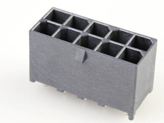 1720650310 - Mega-Fit Slim Vertical Header, Through Hole, 5.70mm Pitch, Dual Row, 10 Circuits, 0.76µm Gold (Au) Plating, Glow-Wire Capable, Black