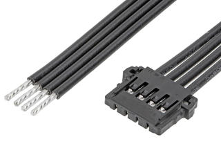 2196572043 - Pico-Lock Female-to-Pigtail Off-the-Shelf (OTS) Cable Assembly, Single Row, 300.00mm Length, Gold (Au) Plating, 4 Circuits, Black