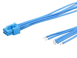 2262452062 - Mini-Fit Versa Color-to-Pigtail Off-the-Shelf (OTS) Cable Assembly, 4.20mm Pitch, Dual Row, 150.00mm Length, 6 Circuits, Blue