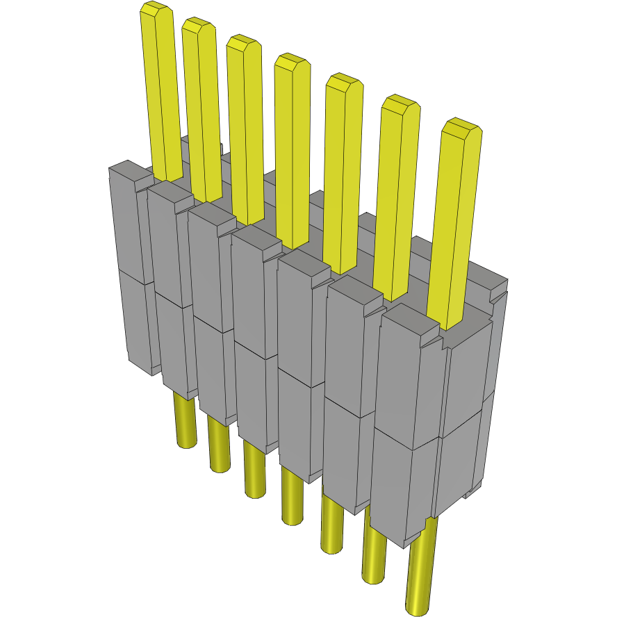 Samtec-DWM-07-01-G-S-200 Connector Headers and PCB Receptacles Conn Board Stacker HDR 7 POS 1.27mm Solder ST Thru-Hole Tube
