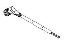 1200795072 - Ultra-Lock (M12) Single-Ended Cordset, 4 Poles, Female (90°) to Pigtail, 22 AWG, PUR Cable, 10.0m (32.81') Length