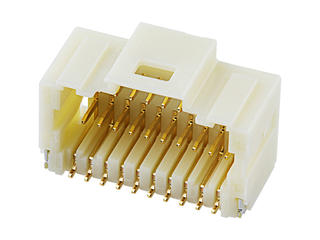 2035662007 - 1.00mm Pitch, Pico-Clasp PCB Header, Dual Row, Right-Angle, Surface Mount, 0.38µm Gold Plated, Inner Positive Lock, 20 Circuits, Natural