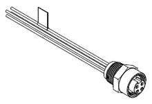 1300660309 - BradPower A-Size (7/8"–M22) Receptacle, 4 Poles, Tri-Key, Female, 1/2" - 14 NPT, 14 AWG, 2.0m (6.56') Length