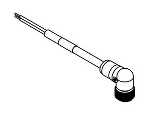 1300610122 - BradPower A-Size (7/8"–M22) Single-Ended Cordset, 4 Poles, Female (90°) to Pigtail, 14 AWG, Gray PVC Cable, 5.0m (16.40') Length