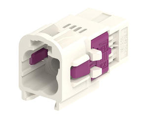 2079125421 - High-Speed FAKRA Mini (HFM) Quad Plug Housing, 2x2, Key B, White, with Clipslot