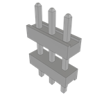Samtec-TW-03-11-T-S-210-093 Connector Headers and PCB Receptacles Conn Board Stacker HDR 3 POS 2mm Solder ST Top Entry Thru-Hole Bulk