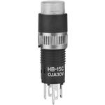 NKK Switches-HB15CKW01-6B-JB Switch Push Button Switch Push Button ON (ON) SPDT Round Button 0.1A 30VAC 30VDC Momentary Panel Mount Solder Lug