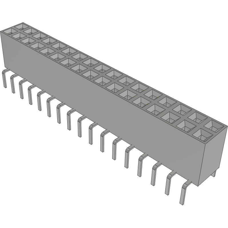 Samtec-BCS-117-F-D-PE Connector Headers and PCB Receptacles Conn Socket Strip SKT 34 POS 2.54mm Solder ST Top Entry Thru-Hole TIGER CLAW™ Tube