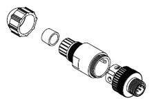 1300340008 - Micro-Change (M12) Drop Connector, Threaded, Single Keyway, Straight Male 5 Poles 1300340008 - Micro-Change (M12) Drop Connector, Threaded, Single Keyway, Straight Male 5 Poles