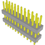 Samtec-TW-11-04-LM-D-275-100 Connector Headers and PCB Receptacles Conn Board Stacker HDR 22 POS 2mm Solder ST Top Entry Thru-Hole Bulk