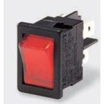 Bulgin Limited-H8553VBBG3-B Switch Rocker Switch Rocker ON OFF DPST Quick Connect Curved Rocker 15A 277VAC 372.85VA