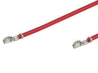 2196742124 - Pre-Crimped Lead OneBlade Female-to-Female, 1.00µm Tin (Sn) Plating, 300.00mm Length, 28 AWG, Red