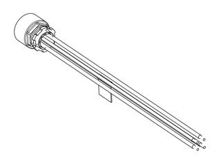 1300660320 - BradPower C-Size (1 1/8"–M29) Receptacle, 4 Poles, Tri-Key, 1/2" - 14 NPT, Female (Straight) to 12 AWG Leads, 0.30m (11.81") Length 1300660320 - BradPower C-Size (1 1/8"–M29) Receptacle, 4 Poles, Tri-Key, 1/2" - 14 NPT, Female (Straight) to 12 AWG Leads, 0.30m (11.81") Length