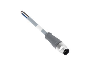 1200010730 - Micro-Change (M12) Single-Ended Cordset, 4 Poles, Male (Straight) to Pigtail, 20 AWG, 5.0m (16.40') Length