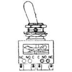 Honeywell-68AT34-1 Switch Toggle Switch Toggle ON ON ON 8PDT Round Lever H58 1A 115VAC 28VDC Panel Mount with Threads