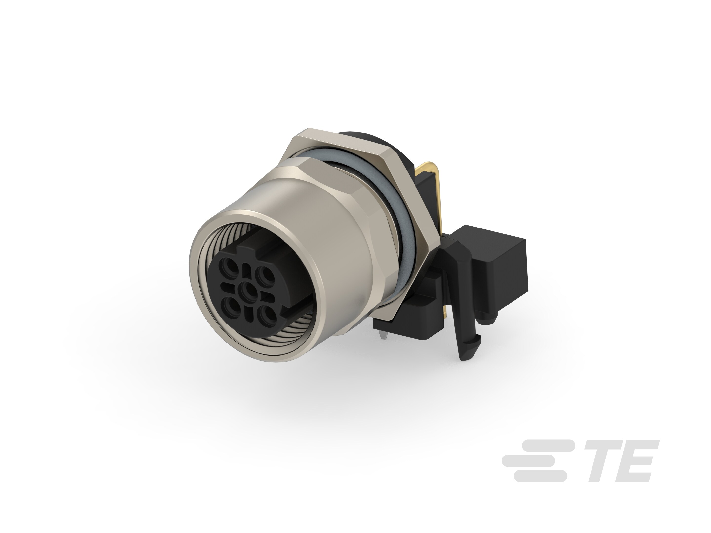 M12 R/A F PNL STAMPED PIN D-CODE 5P SHLD-T4145535051-001