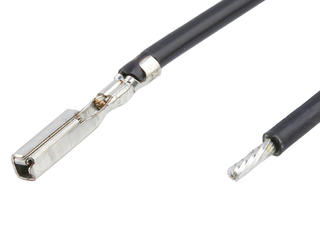 2245412115 - Pre-Crimped Lead MX64-Female-to-Pigtail, Tin (Sn) Plating, 450.00mm Length, 18 AWG, Black
