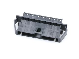 701070048 - SL Wire-to-Wire Panel Mount Crimp Housing, Single Row, Version B, with Mounting Ears, 14 Circuits, Black 701070048 - SL Wire-to-Wire Panel Mount Crimp Housing, Single Row, Version B, with Mounting Ears, 14 Circuits, Black
