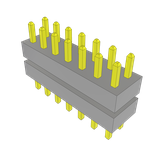Samtec-TW-07-02-G-D-185-095 Connector Headers and PCB Receptacles Conn Board Stacker HDR 14 POS 2mm Solder ST Top Entry Thru-Hole Bulk