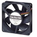 SANYO DENKI-109P1424H102 Blowers and Fans DC Fan Axial Ball Bearing 24V 20.4V to 27.6V 159CFM 46dB 140 X 140 X 38mm