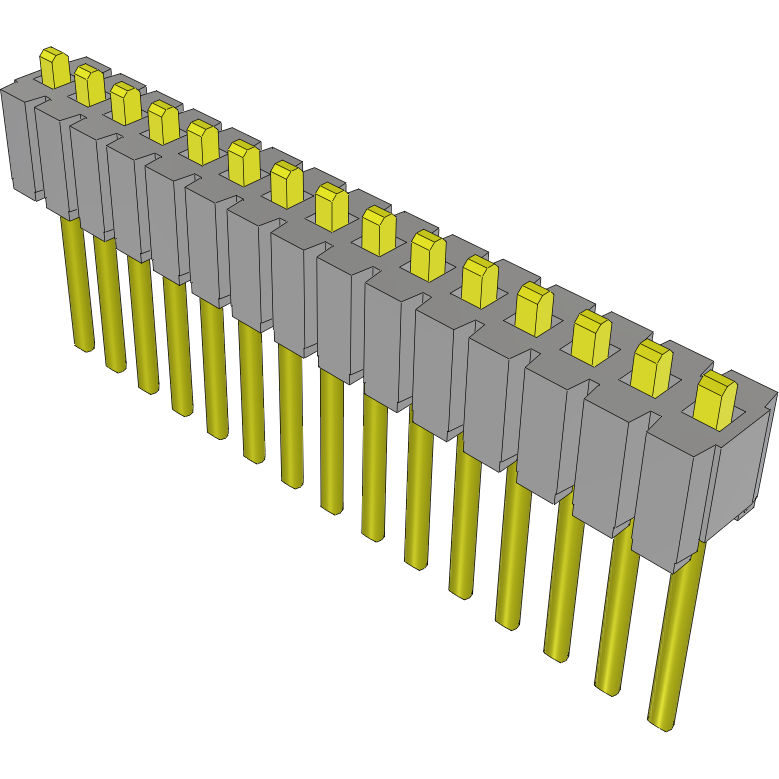 Samtec-MTMS-115-02-G-S-027 Connector Headers and PCB Receptacles Conn Unshrouded Header HDR 15 POS 1.27mm Solder ST Thru-Hole Tube
