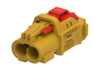2079118229 - High-Speed FAKRA Mini (HFM) Dual Jack Housing, 1x2, Key K, Curry, with CPA 2079118229 - High-Speed FAKRA Mini (HFM) Dual Jack Housing, 1x2, Key K, Curry, with CPA