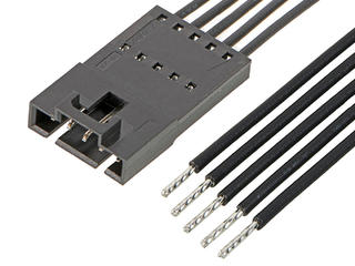 2162731054 - SL Male-to-Pigtail Off-the-Shelf (OTS) Cable Assembly, Positive Lock, Single Row, 600.00mm Length, Tin (Sn) Plating, 5 Circuits, Black