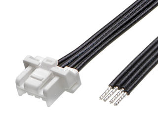 2219591041 - CLIK-Mate-to-Pigtail Off-the-Shelf (OTS) Cable Assembly, 2.00mm Pitch, Single Row, 100.00mm Length, 4 Circuits, White