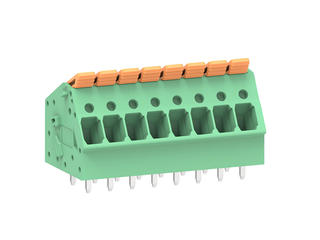 2249290008 - 5.00mm Pitch Lever Activated Fixed Mount PCB Terminal Block, 35° Wire Entry, 8 Circuits