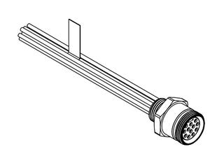 1300150074 - Mini-Change C-Size Receptacle, 12 Poles, 1/2" - 14 NPT Threads, Female (Straight) to 16 AWG Leads, 4.0m (13.12') Length