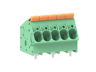 2213930005 - 7.50mm Pitch Lever Activated Fixed Mount PCB Terminal Block, 35° Wire Entry, Left Front Terminal, 5 Circuits