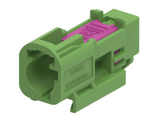 2079125524 - High-Speed FAKRA Mini (HFM) Single Plug Housing, 1x1, Key E, Green, with Clipslot
