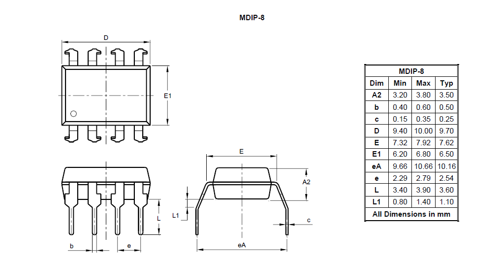 Package Image for MDIP-8 Package Image for MDIP-8