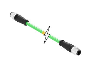 1201088311 - Micro-Change (M12) Double-Ended Cordset, 4 Poles, D-Coded, Male (Straight) to Male (Straight), Green TPU WSOR Cable, 22 AWG, 10.0m (32.81') Length 1201088311 - Micro-Change (M12) Double-Ended Cordset, 4 Poles, D-Coded, Male (Straight) to Male (Straight), Green TPU WSOR Cable, 22 AWG, 10.0m (32.81') Length