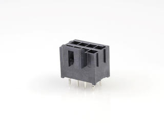 1722981308 - Ultra-Fit Vertical Header, 3.50mm Pitch, Dual Row, 8 Circuits, with Kinked Pins, 0.76µm Gold (Au) Plating, Black, Glow-Wire Capable