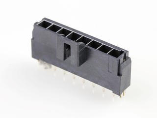 1722871208 - Ultra-Fit Vertical Header, 3.50mm Pitch, Single Row, 8 Circuits, with Solder Clips, 0.38µm Gold (Au) Plating, Glow-Wire Capable, Black