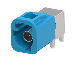 2082410202 - High-Speed FAKRA Mini (HFM) Single Header, 1x1, Right-Angle, Through Hole, Key C, Blue, 50 Ohms 2082410202 - High-Speed FAKRA Mini (HFM) Single Header, 1x1, Right-Angle, Through Hole, Key C, Blue, 50 Ohms