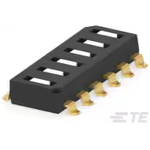 TE Connectivity-1-1825006-1 Switch DIP Switch DIP OFF ON SPST 6 Flush Slide 0.025A 24VDC Gull Wing 2.54mm SMD Tube