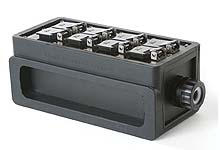 1301380061 - Super-Safeway Three-Phase, Multiple Outlet Box, (3) NEMA 5-15 Duplex with Flip Lids, Toggle Circuit Breakers, F4 (1") Cord Grip Body, Black