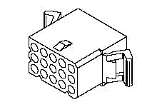 39033156 - 1.57mm Diameter Standard .062" Pin and Socket Receptacle Housing, 15 Circuits, with Standard Mounting Ears, Natural