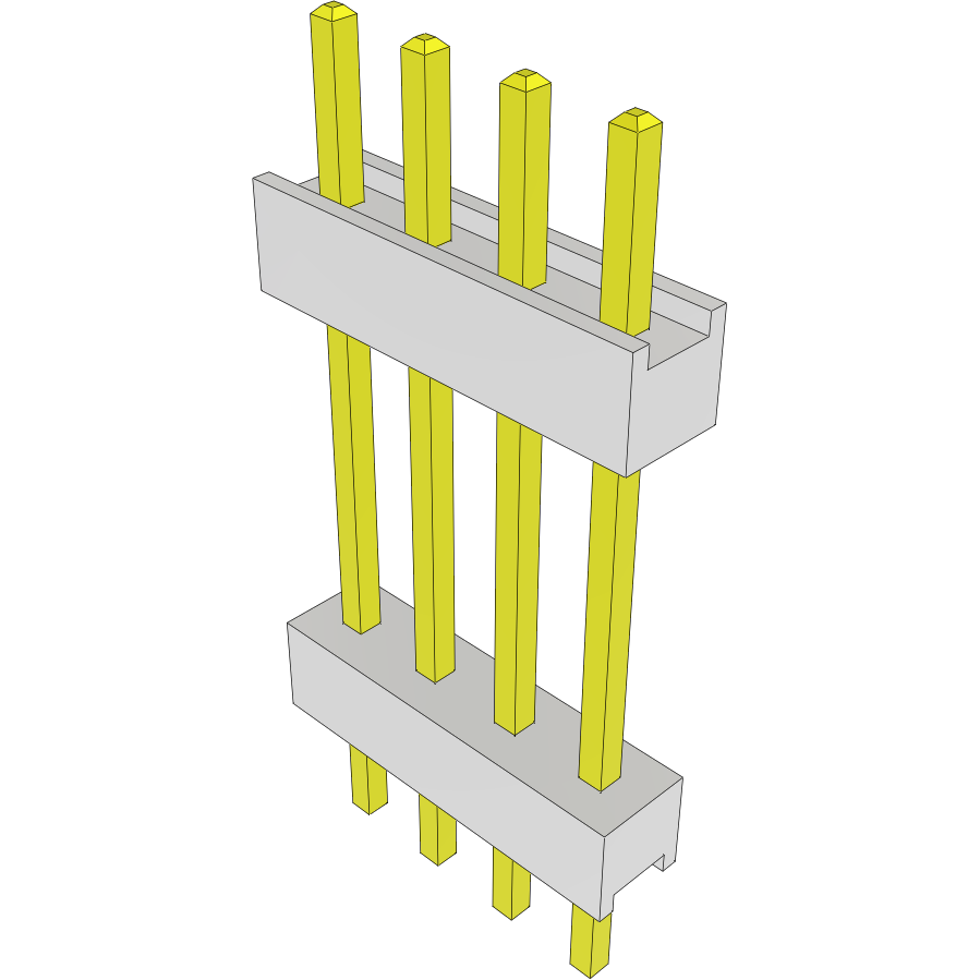 Samtec-HW-04-10-G-S-550-140 Connector Headers and PCB Receptacles Conn Board Stacker HDR 4 POS 2.54mm Solder ST Top Entry Thru-Hole Bulk
