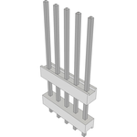 Samtec-HW-05-12-TM-S-400-100 Connector Headers and PCB Receptacles Conn Board Stacker HDR 5 POS 2.54mm Solder ST Top Entry Thru-Hole Bulk